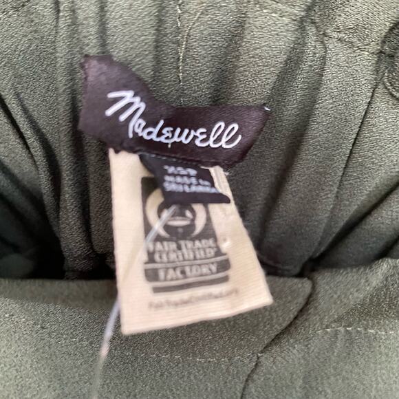 Madewell Crop Pants Tie-Waist Huston Pull-On Olive Green Petite XS NWT - Picture 7 of 8